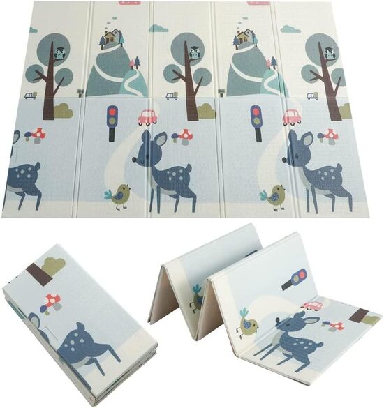 150cm x 200cm divpusējs spēļu putu paklājs bērniem, saliekams bērnu paklājiņš