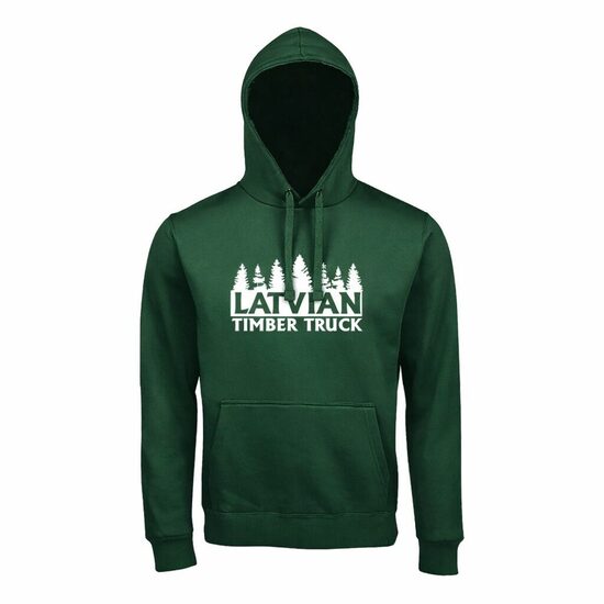 DŽEMPERIS AR KAPUCI LATVIAN TIMBER TRUCK, ZAĻŠ