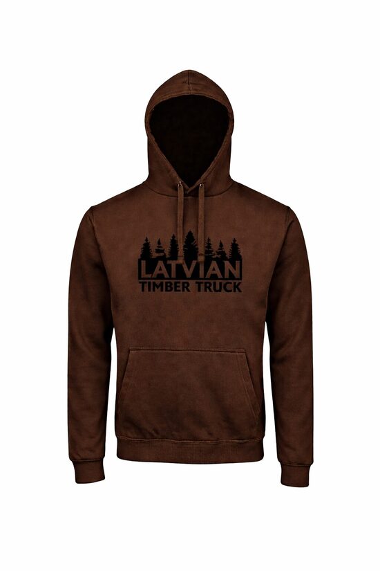 DŽEMPERIS AR KAPUCI LATVIAN TIMBER TRUCK, BRŪNS 