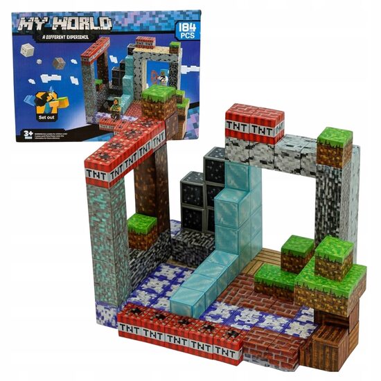 184GB MINECFRAFT MAGNĒTISKO KUBU KOMPLEKTS 