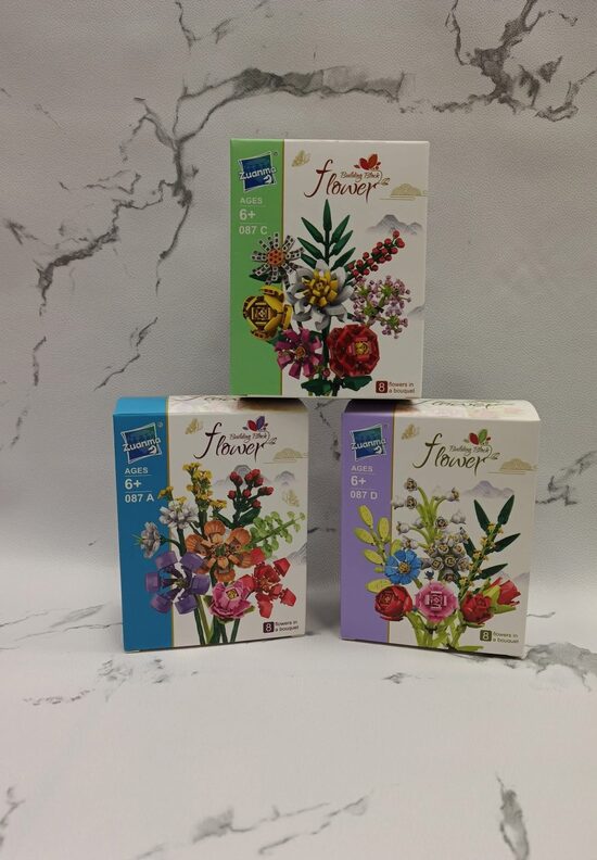 DAŽĀDU KRĀSU MAZIE KONSTRUKTORU ZIEDU PUŠĶI