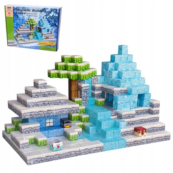 Magnētiski Minecraft bloki, 200gab.
