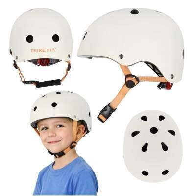TRIKE FIX bērnu velosipēda ķivere ar regulējamu izmēru un LED gaismu, S izmērs (48–54 cm)
