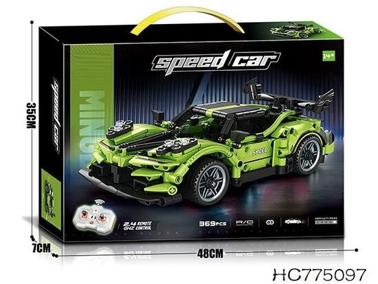 ZAĻA MAŠĪNA/KOSTRUKTORS AR TĀLVADĪBAS PULTI