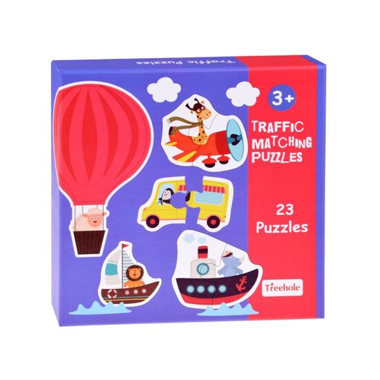 KRĀSAINS PUZĻU KOMPLEKTS AR TRANSPORTLĪDZEKĻIEM BĒRNIEM, 23. GAB.