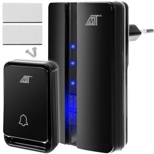 Bezvadu durvju zvans melns Malatec