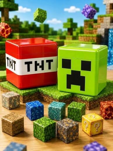 TNT,MINECRAFT KASTE AR MAGNĒTISKIEM MINECRAFT BLOKIEM, 112GB VAI 218GB